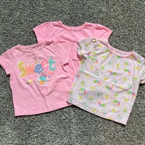 Garanimals toddler girl shirts, set of 3, size 18 months